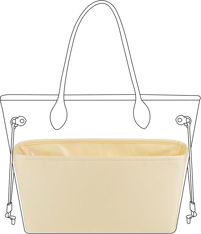 DGAZ Purse Organizer Insert Fits Neverfullbag Mini/PM/MM/GM，Silk Bag Organizer，Luxury Handbag & Tote Shaper(Jaune poussin,PM) by DGAZ