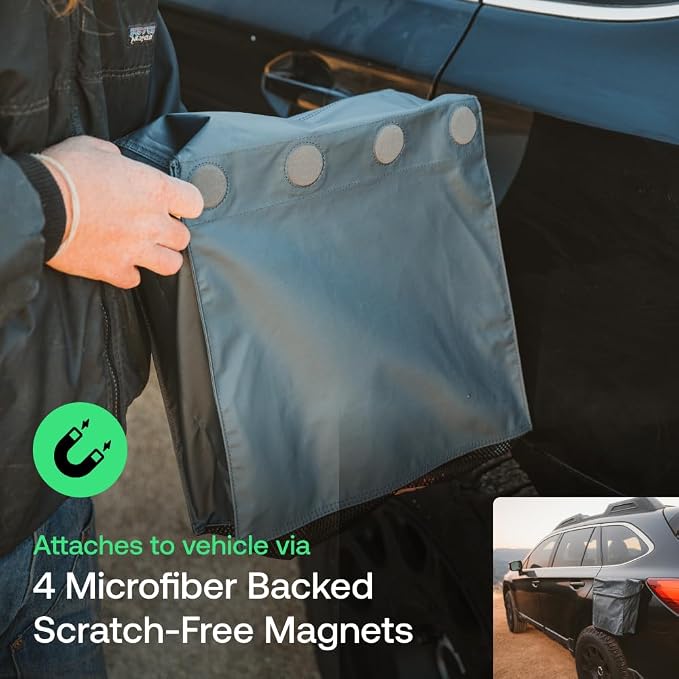 LUNO Magnetic Gear and Shoe Storage Bag - Water resistant, Magnetic Attachment, Quick-Dry Mesh Bottom | Quick and Easy Install | Great for Shoes, Gear, or Trash While Camping - Image 4