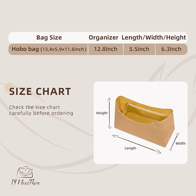 Lightweight Bag Insert, Waterproof Surface and Silky Satin Interior, Fits Geyard Bohème Hobo (Yellow, With Zipper and Bottle Holder) | Bottle Holder and Side Zip, Smooth Satin Interior, Easy-Care Outer Surface, Multiple Color Options, Structured Yet Fl... - Image 2