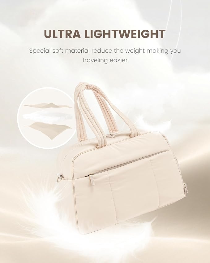 LOVEVOOK Travel Duffel Bag, Gym Bag for Women with Shoe Compartment, Carry on Weekender Bags with Wet Pocket for Women,Water Resistant Puffer Workout Bag for Sports Gym - Image 4