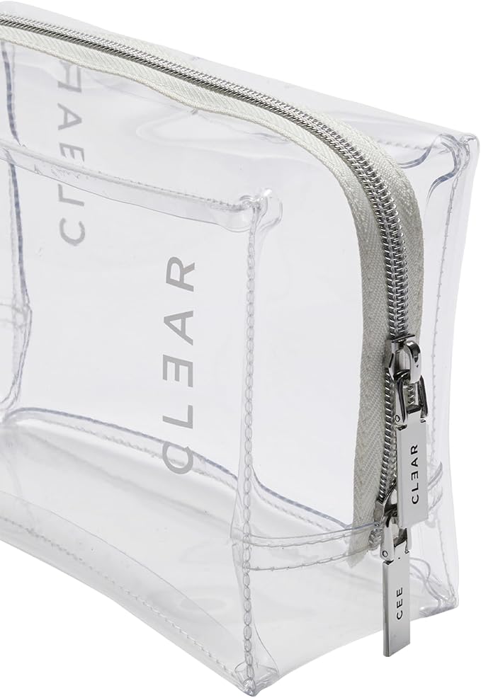Makeup Bag (Small) - Clear Cosmetic Bag for Travel - TSA Approved Transparent Toiletry Organizer Pouch for Liquids, Make Up, & Essentials - See Through Case with Zipper for Carry On - Image 3