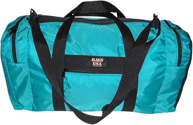 Duffle Bag Wet and Dry with One End Compartment Mesh, Front Pocket, Made In USA (Turquoise) by BAGS+USA