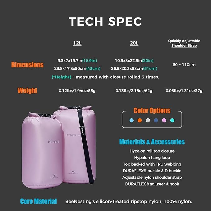Bee Nesting Waterproof Dry Bag Lightweight Dry Sack Marine Dry Bags Suitable for swimming,kayaking,rafting boating, surfing, outdoor travel, mountaineering,hiking - Image 5
