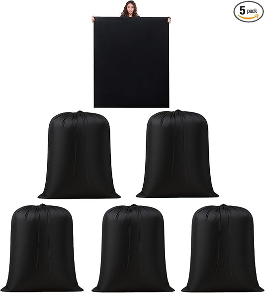5-Pack Extra Large Moving Bags – 150L Heavy Duty Storage Bags for Clothes, Blankets, Laundry, College Dorm Essentials – Foldable, Zipper-Free, Reusable Organizer for Moving Boxes Replacement by GONGKANGYUAN