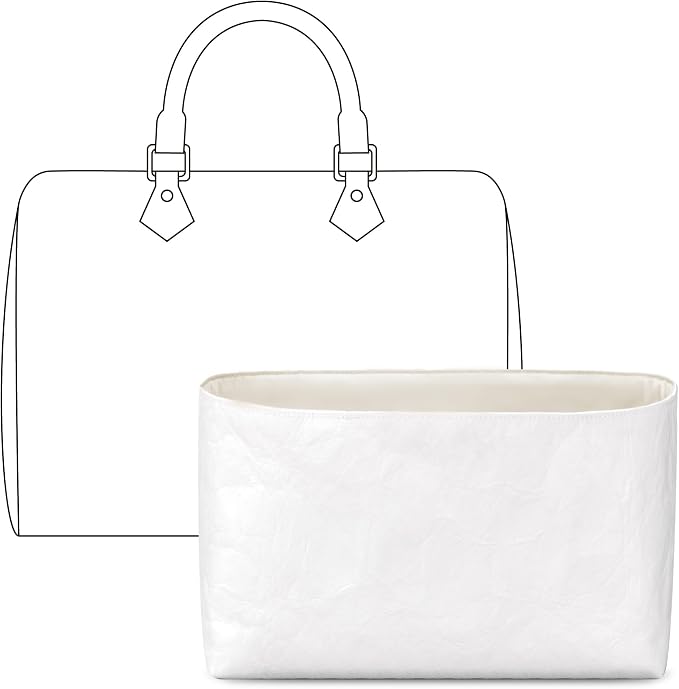 Bag Organizer Insert for LV Speedy 25 Handbag,Custom Fit Inside Premium Craie Lightweight WaterResistant Purse Insert with Cup Holder Accessories by FANJIProject