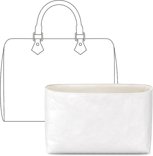 Bag Organizer Insert for LV Speedy 25 Handbag,Custom Fit Inside Premium Craie Lightweight WaterResistant Purse Insert with Cup Holder Accessories by FANJIProject