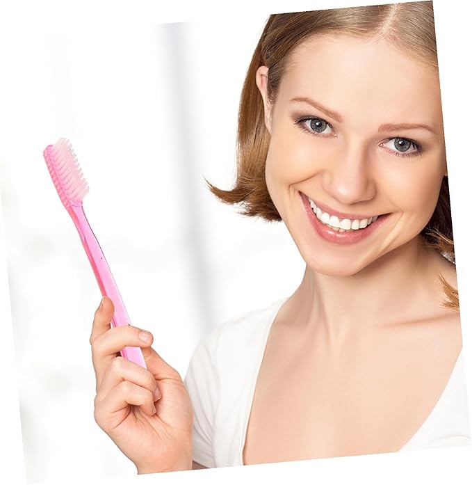 6pcs Hard Bristle Toothbrush for Adults Premium Manual Cleaning Teeth Stain Removal Bulk with Anti-Skid Handle for Daily Oral Hygiene and Travel Use