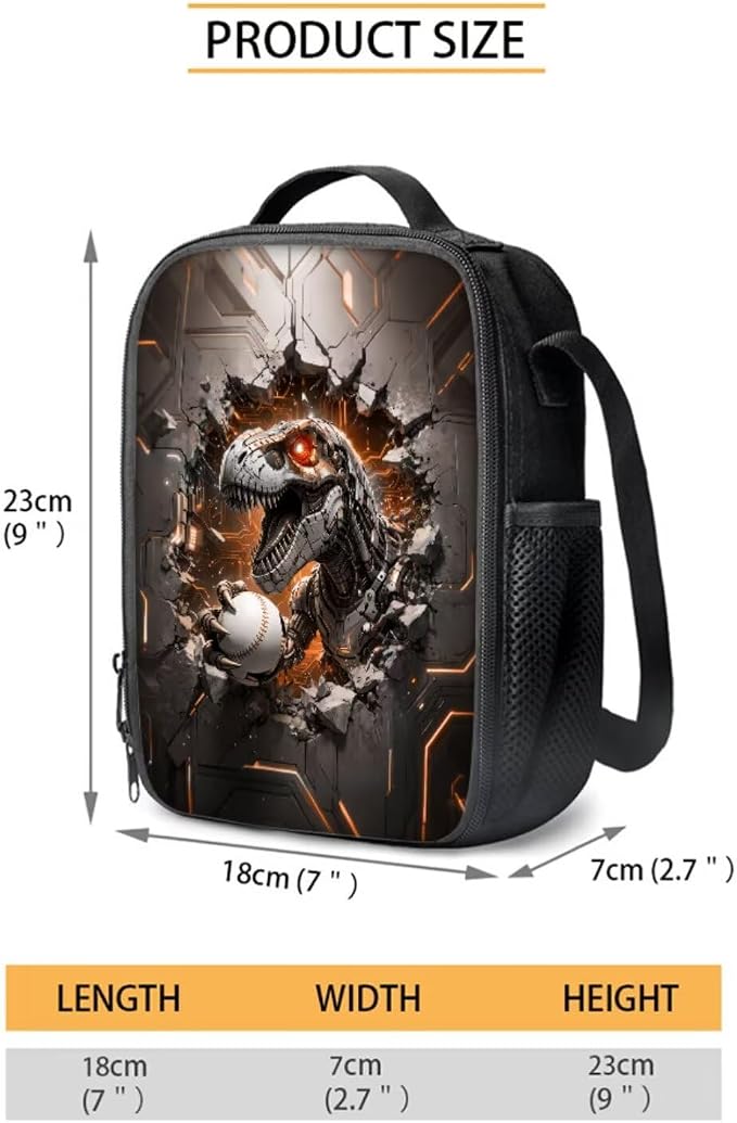 Forchrinse Kids Backpacks for Boys Ages 9-11 Dinosaur School Backpack with Lunch Box Pencil Case 3 Pcs Baseball Bookbag for Kindergarten Elementary Daypack - Image 4