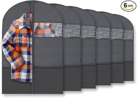 Plixio 36" Kids Garment Bags for Dance Costumes Children Hanging Clothes, Uniform, Suits, Girls Dress Recital Outfit Organizer Dance Garment Bags For Dancers with Zippered Pockets (6 Pack :36", Black) by Plixio