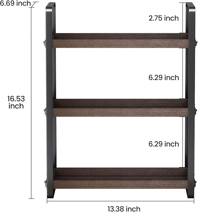 HNRLOY Bathroom Counter Organizer,Bathroom Countertop Organizer,Counter Shelf,Countertop Storage,Organization and Storage,Makeup Shelf,Sink Caddy(Brown 3 Tier) - Image 3