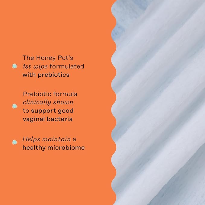 The Honey Pot Company - Prebiotic Feminine Wipes - Daily PH Balancing, Fragrance & Sulfate Free Wipes for Intimate Parts, Body, or Face - Hygiene Products - 30 ct.