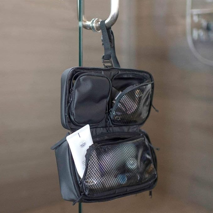 NOMATIC Toiletry Bag - Travel Toiletry Bag For Men and Women - Black, Small | Water-Resistant, Hanging Strap, Internal Organization, Toothbrush Pocket, Travel Essentials, Hygiene bag - Image 5