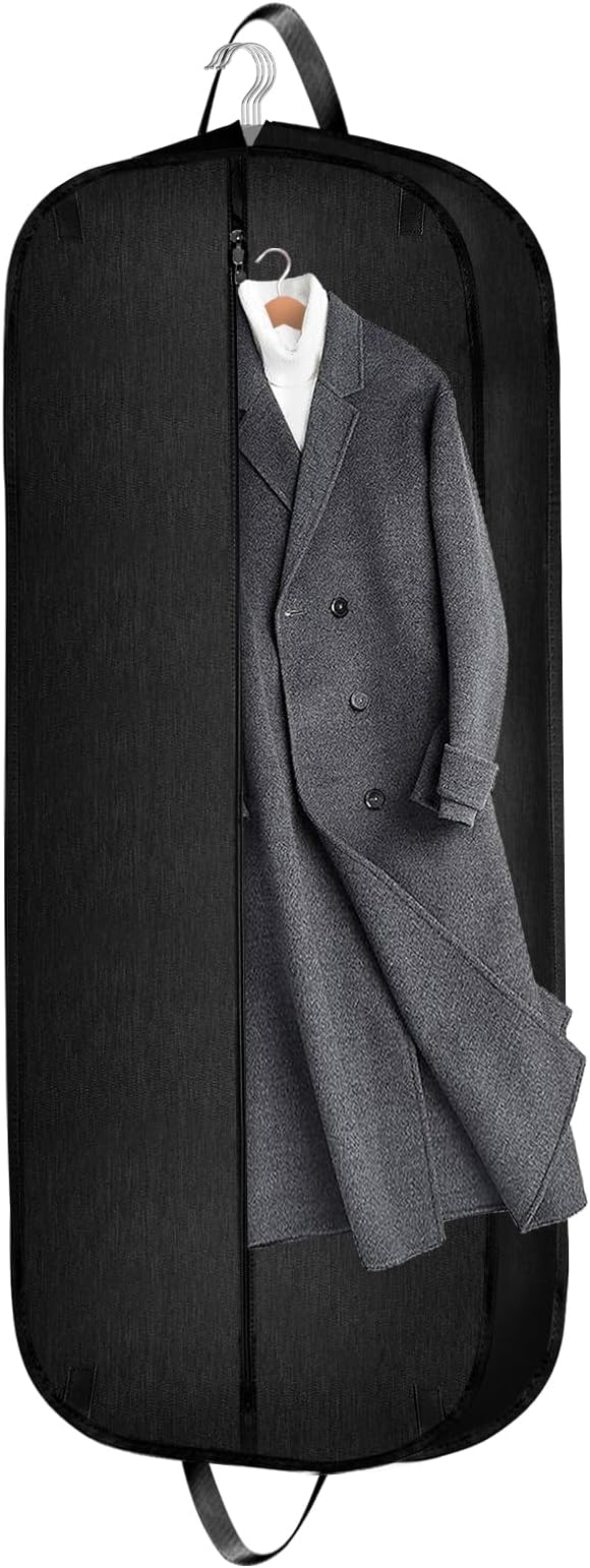 Limoomil 60 Inch Heavy Duty Tear Resistance Wedding Dress Bag for Wedding Travel, Waterproof Dress Cover for Closet Wardrobe. Garment Bag for Gowns, Tuxedos, Dress, Long Coats. Darkgrey, 60 Inch. by LIMOOMIL