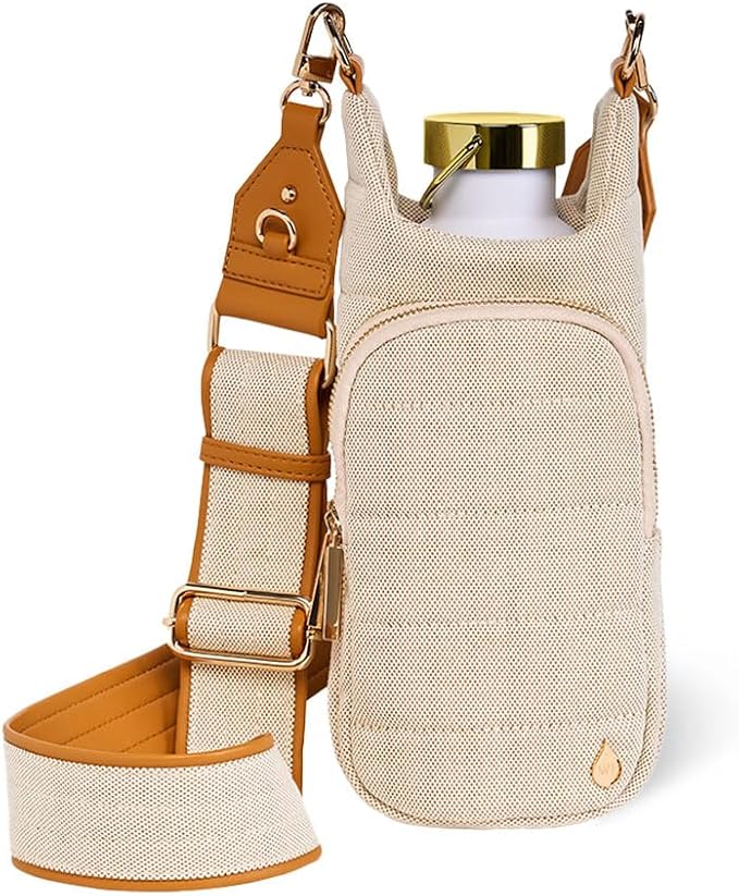 WanderFull® Original HydroBag®, Fits Up to 32 oz Water Bottle Holder with Strap, Gift for Women, Hands-Free Crossbody, Water Bottle Carrier Bag with Phone Pocket by WanderFull
