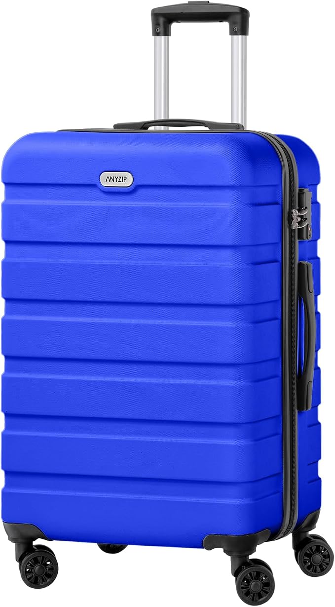 AnyZip Luggage PC ABS Hardside Lightweight Suitcase with 4 Universal Wheels TSA Lock Checked-Medium 24 Inch Blue by YourBestTravelChoice