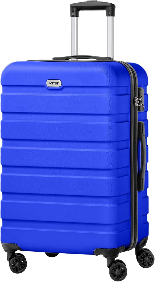 AnyZip Luggage PC ABS Hardside Lightweight Suitcase with 4 Universal Wheels TSA Lock Checked-Medium 24 Inch Blue by YourBestTravelChoice