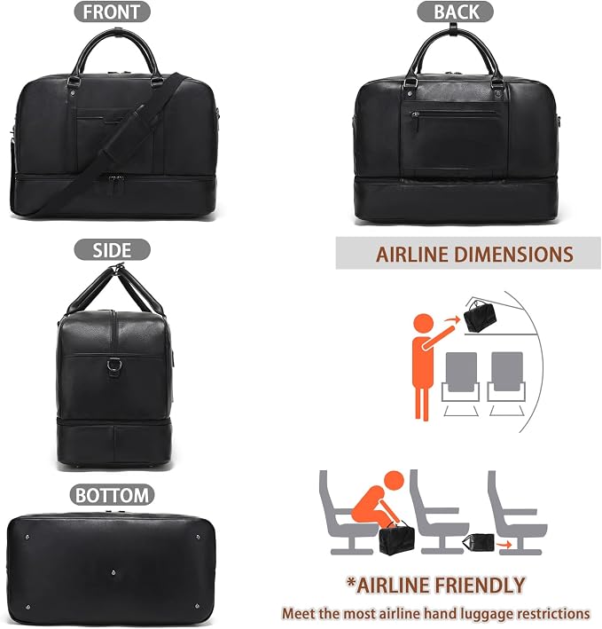 Wogarl Weekender Bag for Women Men Large Overnight Bag Travel Duffel Bag with Shoe Compartment Toiletry Satchel Bag Carry On Bag Fit 21" Laptop - Image 7