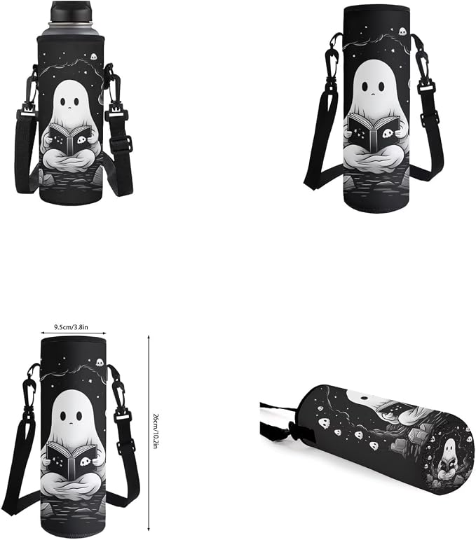 Ghost Backpack for Boys Girls Backpack with Lunch Box Water Bottle Holder and Soft Pencil Case 4PCS Set Bookbag with Front Pocket for School Teens 17 inch Large Capacity School Bag for Kids - Image 6