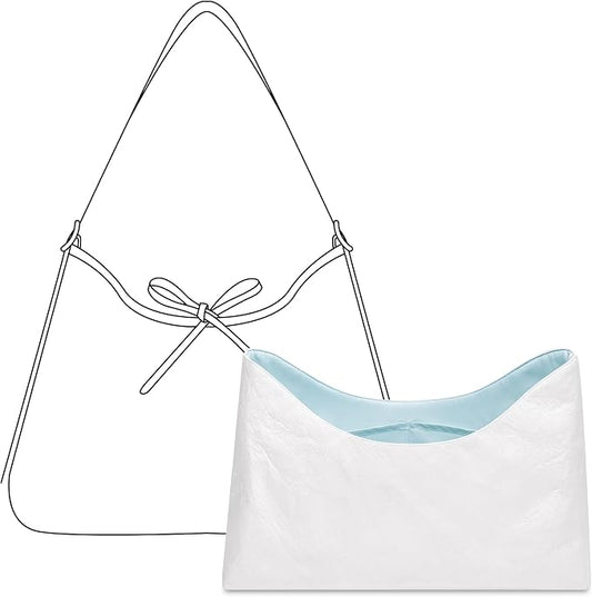 Soft Support Organizer Compatible with LV Carryall Denim | Handcrafted DuPont™ Tyvek®,Handbag Organizer Insert, Precision 1:1 Custom Fit,Celeste,Ideal for Shopping and Daily Carry by FANJIProject