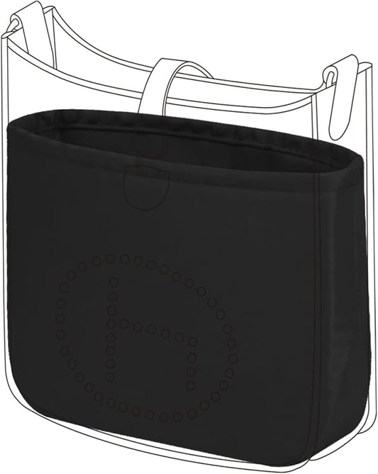 DGAZ Silk Purse Organizer Insert for Evelyne Bag(Black,TPM) | Soft and Lightweight,Perfect Fit,Multi-pocket Storage,Bag Protector,Luxury Bag Care,Handmade,for Smooth Bag Organizer by DGAZ