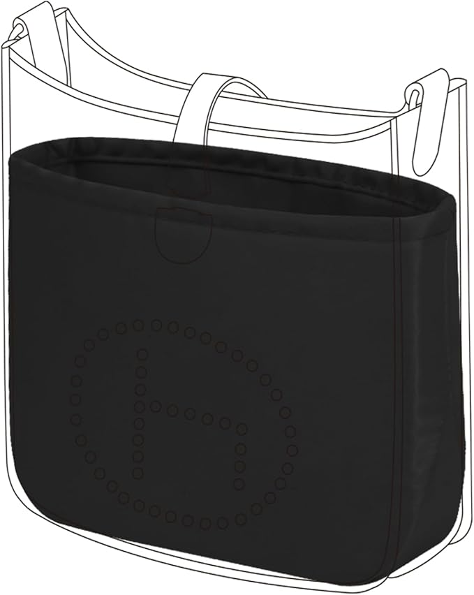 DGAZ Silk Purse Organizer Insert for Evelyne Bag(Black,PM) | Soft and Lightweight,Perfect Fit,Multi-pocket Storage,Bag Protector,Luxury Bag Care,Handmade,for Smooth Bag Organizer by DGAZ