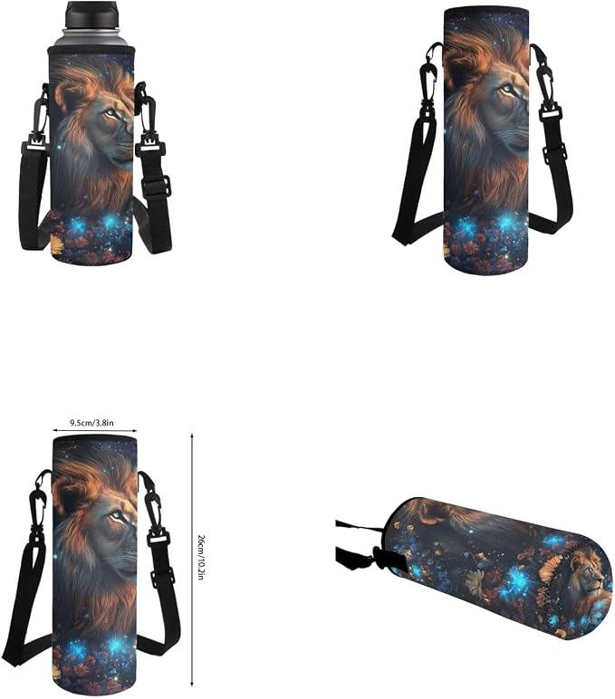Aesthetic Lion Backpack for Kids Girls Backpack with Lunch Box Water Bottle Holder and Soft Pencil Case 4 in 1 Set Sturdy Bookbag with Front Pocket for School 17 inch Lightweight School Bag - Image 6