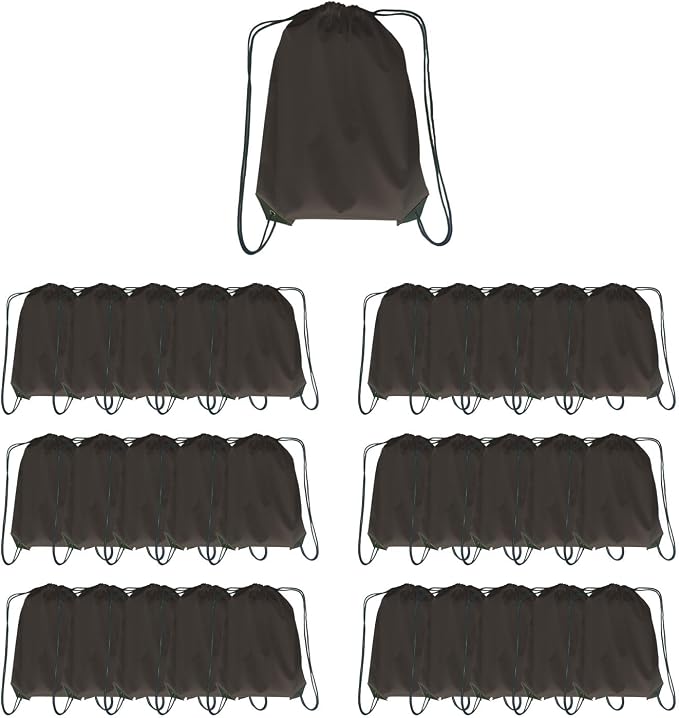 Drawstring Backpack Bulk 30 packs Draw String Backpack Bags DIY Gym Sports trip Traveling Yoga ride Pedestrianism Cinch Bag Sackpack Drawstring (black) by Unknown