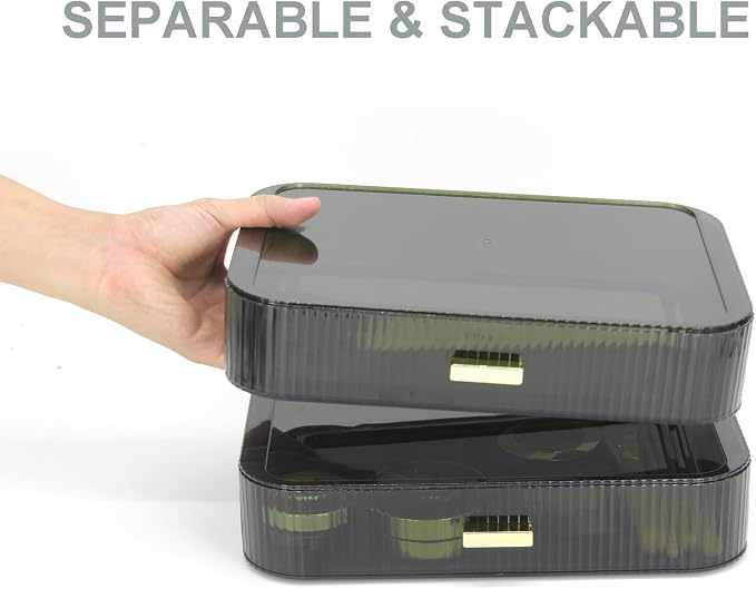Makeup Organizer Drawers Stackable, Bathroom Vanity Organizers and Storage, Great for Cosmetics, skincare, Lipsticks, Nail Care (Green,1 Drawer) - Image 2