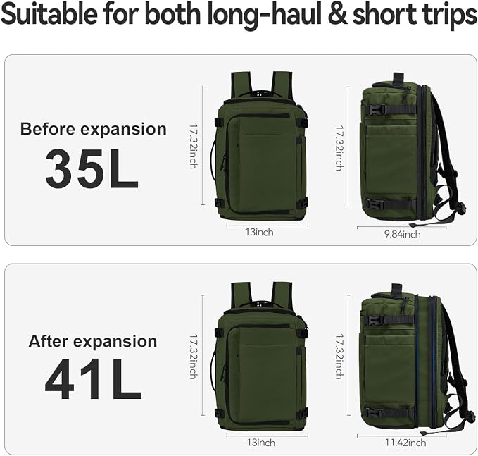 Carry On Travel Backpack Flight Approved Laptop Backpack for Women Men | Personal Item Travel Bag, Casual Weekender Daypack with Wet Pocket for Business, Hiking - Image 5