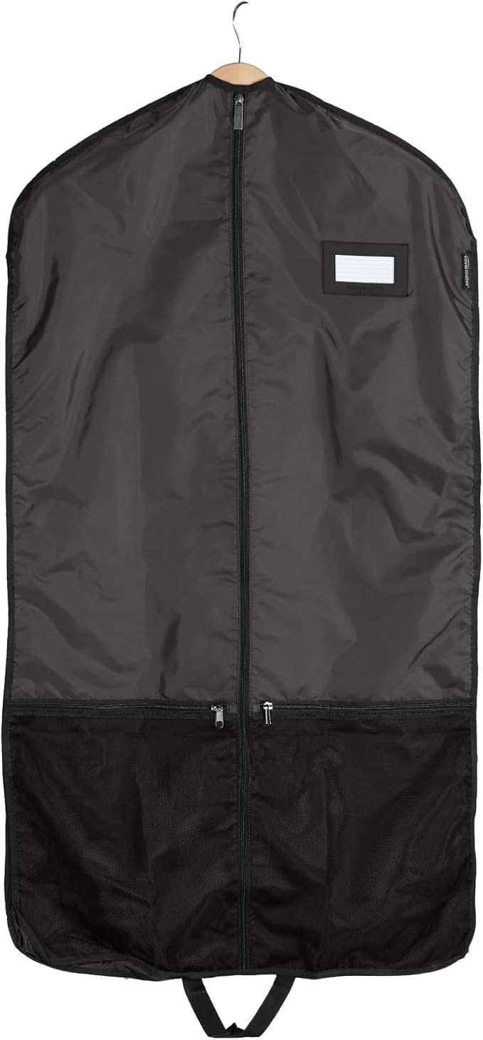 Covermates Deluxe Garment Bag Set for Closet Storage & Travel – Heavy Duty Hanging Suit & Dress Bags with ID Window, Accessory Pockets & Carrying Handles – Premium Wardrobe Protection, Black by Covermates