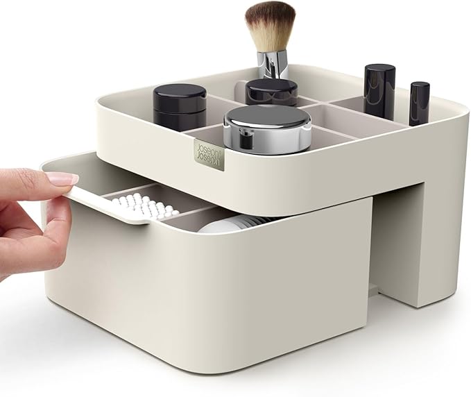 Joseph Joseph 75004 Viva Makeup Cosmetic Storage Organizer with Drawer, Medium, Shell - Image 2