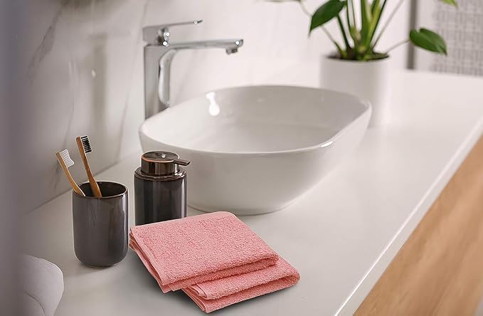 100% Cotton Washcloths 24 Pack (12x12 Inches) Soft, Highly Absorbent Washcloth, Face Towels, Wash Cloths for Face, Ring Spun, Bulk Pack (Pink) - Image 3