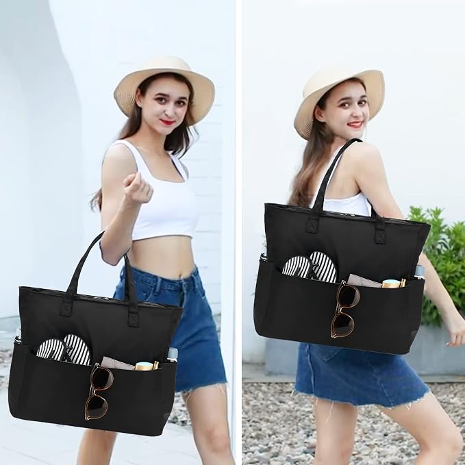 Bluboon Waterproof Beach Tote Pool Bags for Women Ladies Extra Large Carry On Bag With Wet Compartment for Weekender Travel - Image 2