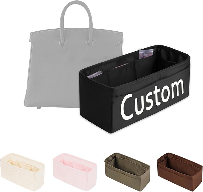 Satin Purse Organizer for Birkin, Custom Color | Custom Fit, Multiple Pockets, Lightweight Purse Essentials, Ideal for Travel, Shopping, and Daily Use by KINGSINBAG