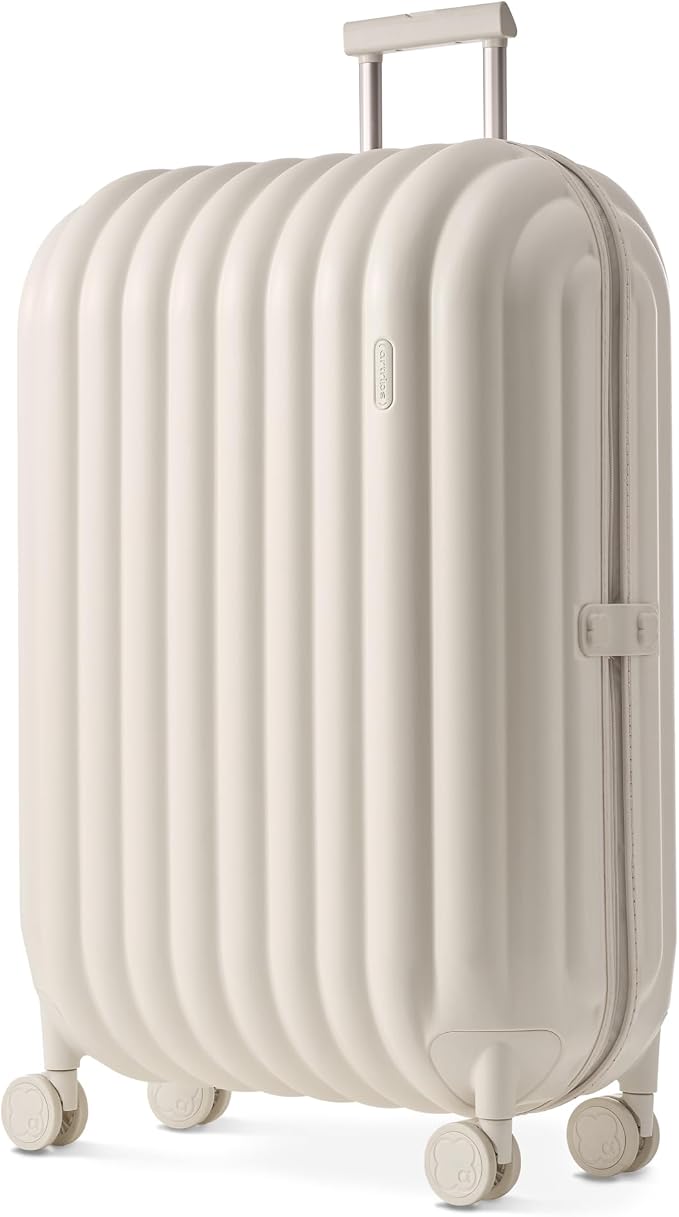 artrips Bread Design 28 inch Suitcase, Lightweight Hardside Luggage with 8 Spinner Wheels, PC TSA Lock, 98L, White by artrips