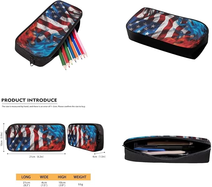 American Flag Backpack for Boys Kids Backpack with Lunch Box Water Bottle Pouch and Soft Pencil Case 4PCS Set Bookbag with Front Pocket for School Teens 17 inch School Bag with Side Pocket - Image 5
