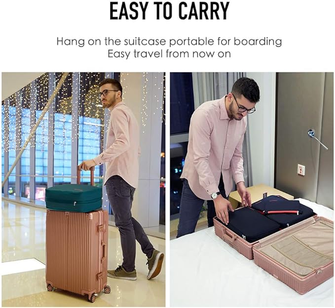 Bee Nesting Compression Packing Cubes for Travel - Large 26L Expandable Luggage Organizer with Clean/Dirty Compartments, Water-Resistant Nylon Space Saver Bag for Carry-on Suitcase（26L/GrayRed） - Image 5
