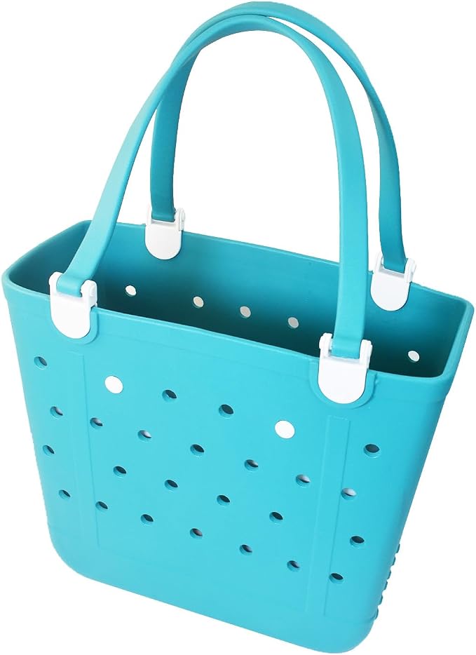 Rubber Beach Bag for Women, Waterproof Travel Tote Bags for Beach | Waterproof Sand-proof Tote Bags with Zipper Pocket, Durable Lightweigh Tote Bag for Outdoor - Image 9