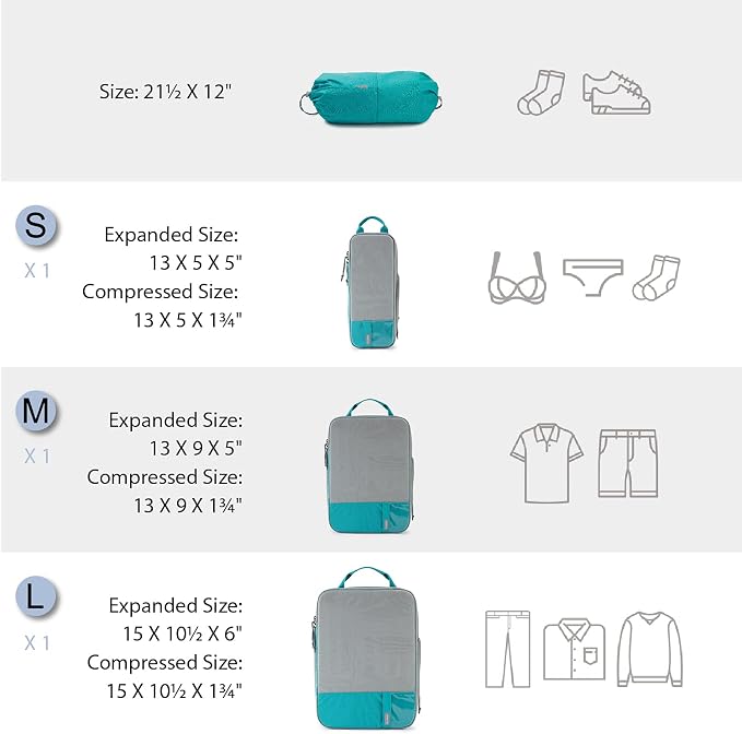BAGSMART 6 Set /4 Set/2 Set Compression Packing Cubes for Travel, Lightweight Luggage Organizer Bags, Durable Space Saver Bags Travel Essentials - Image 2