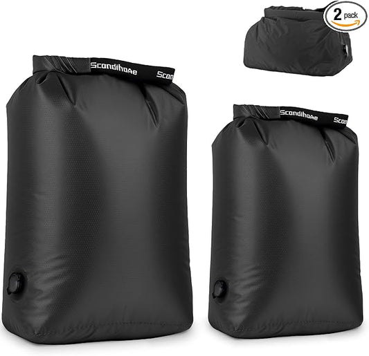 Travel Laundry Bag, Pump-Free Vacuum Compression Dirty Clothes Bag, Reusable Waterproof & Washable Laundry Bag, Wet and Dry Bag, Ideal for Suitcases, Road Trip Essentials (2 Pcs, M+L) Black by EPEDAL24