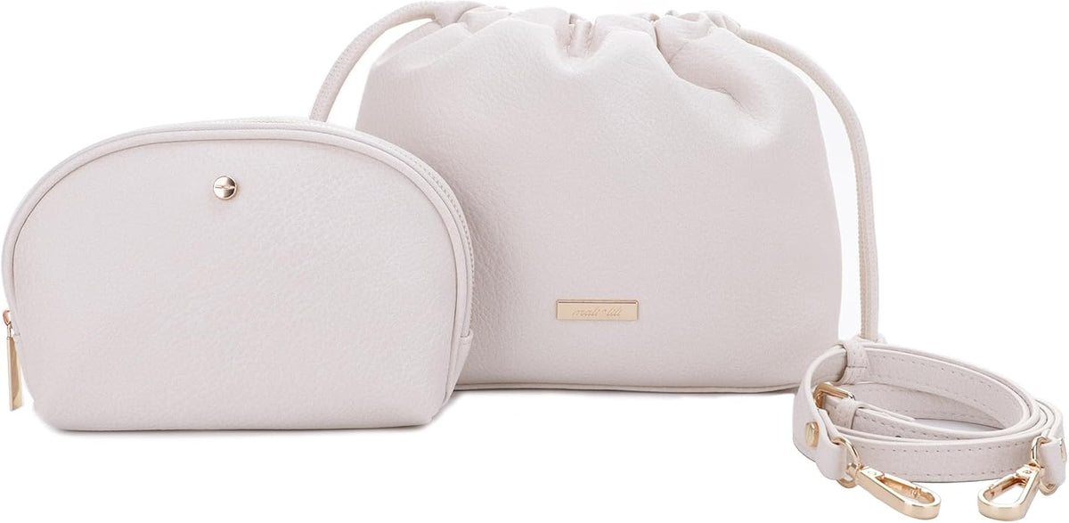 Mali+Lili Lola Beauty Bag Duo, Makeup Bag Travel Cosmetic Bag Set of 2, Vegan Leather Purse Crossbody Bags for Women and Girls, Cute Makeup Pouch, Travel Pouch, Crossbody Purses for Women | Duo by MaliLili