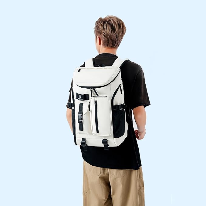 Kalesi Gym Duffle Tennis Bag Backpack 4-Way Waterproof with Shoes Compartment for travel Sport Hiking laptop (Sea salt white02) - Image 7