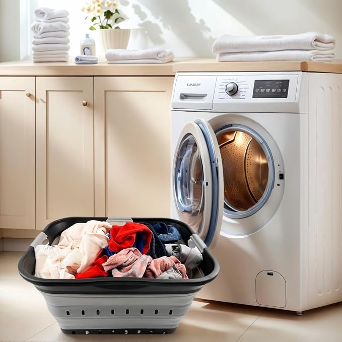 SAMMART 42L (11 gallon) Collapsible Plastic Laundry Basket - Foldable Pop Up Storage Container/Organizer - Portable Basket - Space Saving Hamper/Basket - Image 5