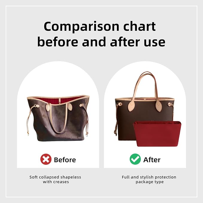 DGAZ Purse Organizer Insert Fits LV Neverfull Mini/PM/MM/GM Bags，Silk Bag Organizer，Luxury Handbag & Tote Shaper（PM） - Image 4