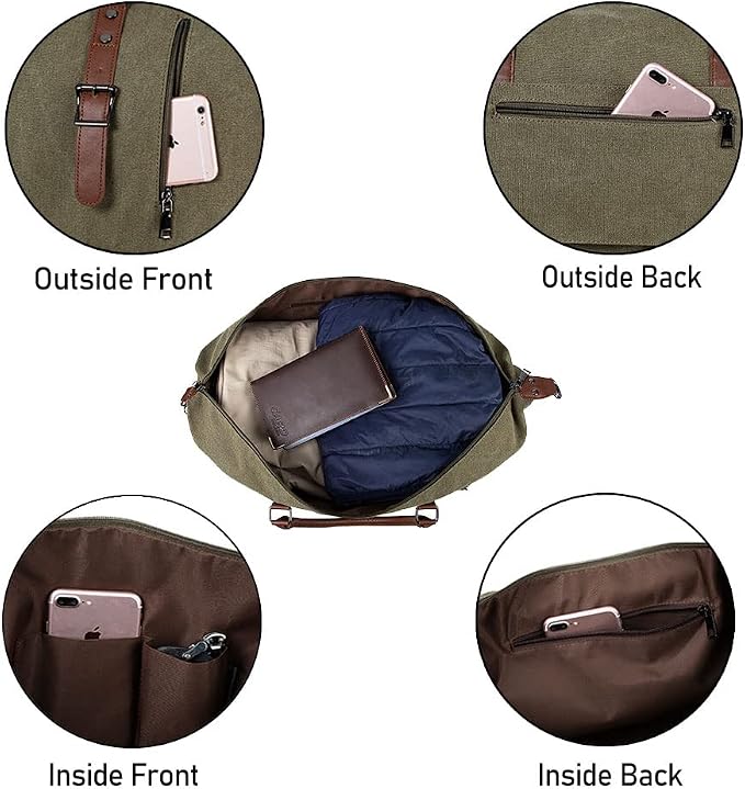 Weekender Overnight Bag Carry On Bag Travel Bag with Shoe Pouch - Image 4