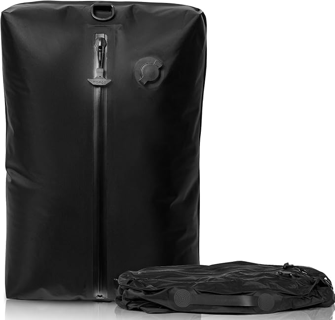BAGAIL TPU Vacuum Bag for Travel, Reusable Compression Bag with IPX8 Waterproof Zipper, Save Space for Suitcase, Backpack and Carry on (Black, Large, N0 Pump) by BAGAIL