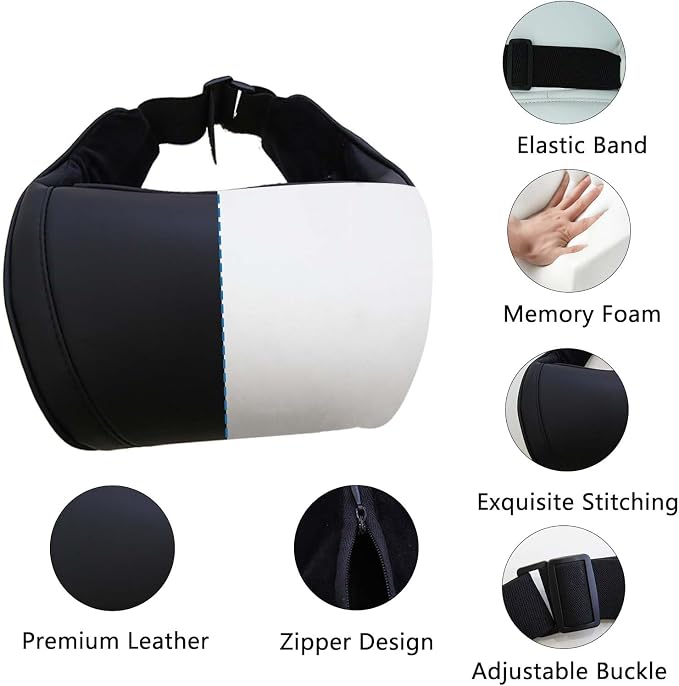 TOPABYTE Car Neck Pillow for Driving Memory Foam Softness Black, 1 Pack | Ergonomic Design Neck Shoulder Support for Pain Relief Seat Headrest Pillow Cushion for SUV Truck Universal Fit Comfortable - Image 5