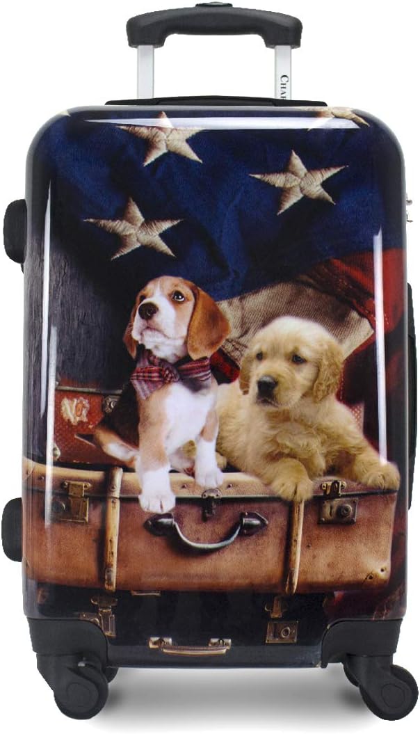Chariot Dog Lovers Freedom Pups 20-Inch Carry-On Hardside Polycarbonate Expandable Spinner Luggage with TSA Lock - Image 9
