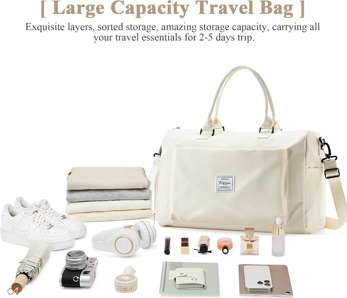 Travel Duffel Bag, Carry On Overnight Weekender Bags for Women | Travel Bag with Wet Pocket & Trolley Sleeve, For Spirit Airlines 18x14x8 Personal Item Bag - Image 3