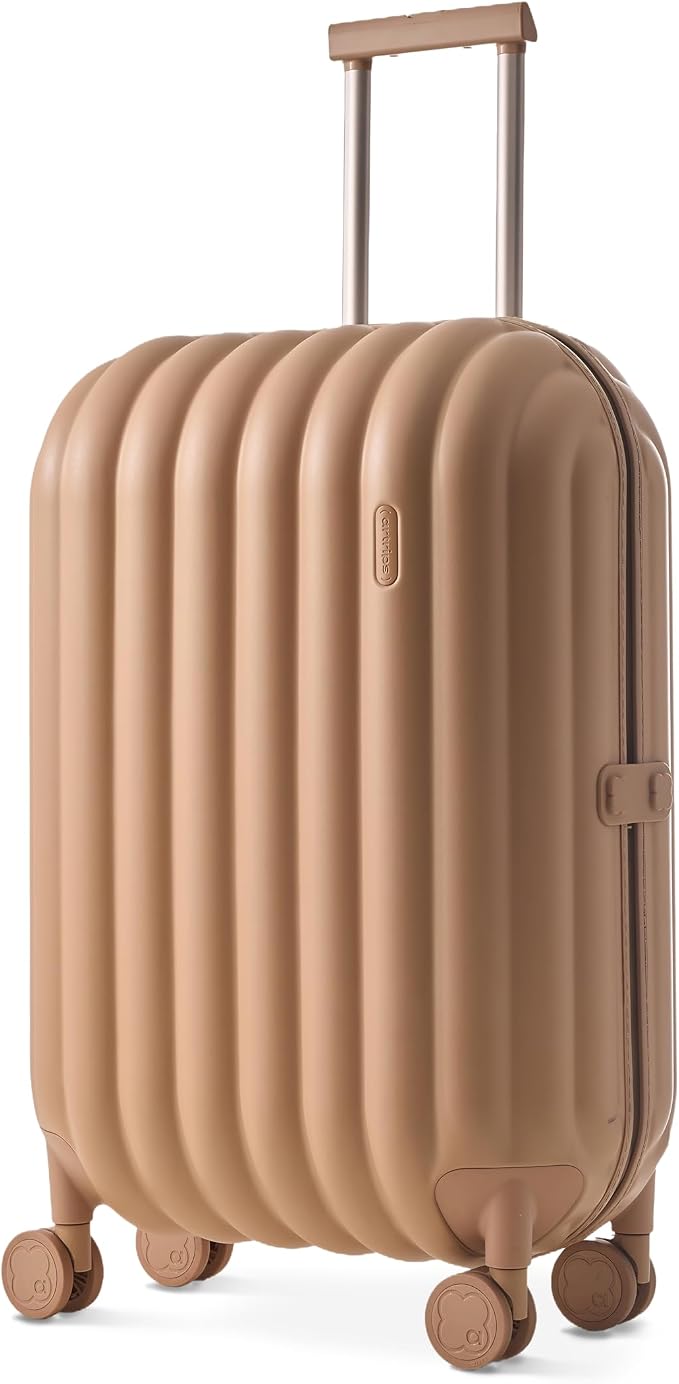 artrips Checked Luggage 24 Inch, Lightweight Hard Shell Suitcase with Spinner Wheels, Medium Travel Suitcase for 4–7 Day Trips, Brown by artrips
